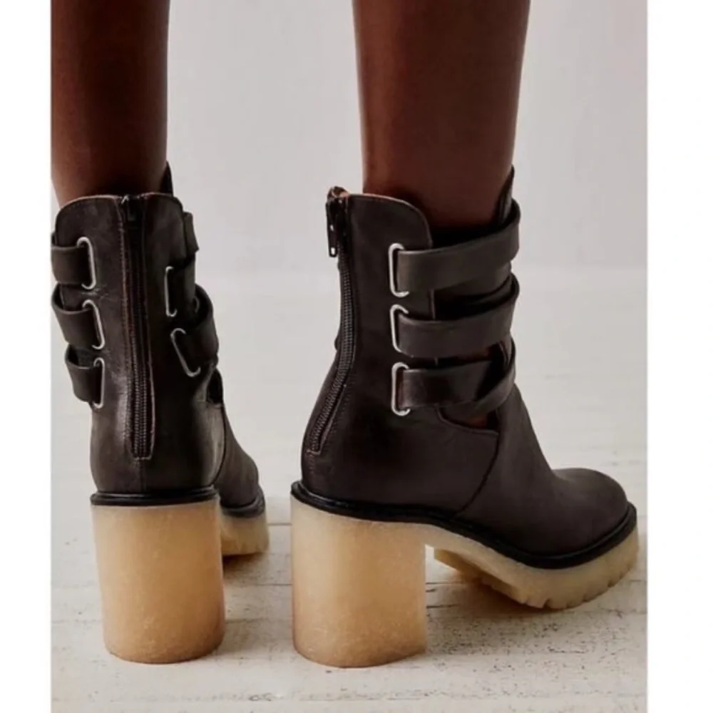 Free People Leather Strappy Heel Boots - Picture 3 of 7